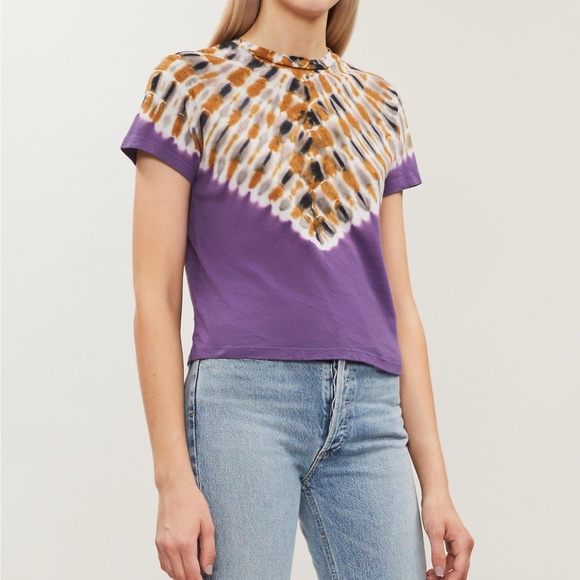 AGOLDE Tie Dye Baby Tee EUC/on Roxy Doyle - Picture 2 of 4